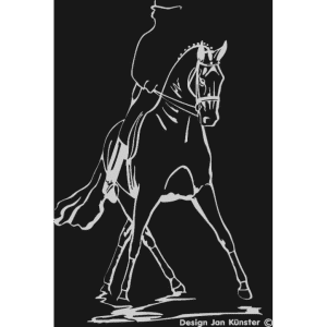 Motief Dressuur (290x434 mm) antraciet incl. sierlijst