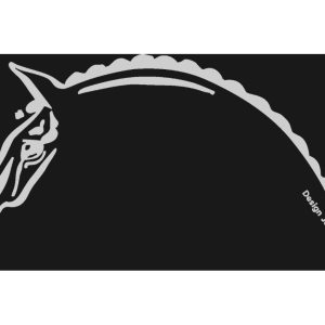 Motief paardenhoofd (1560x724 mm) zilver