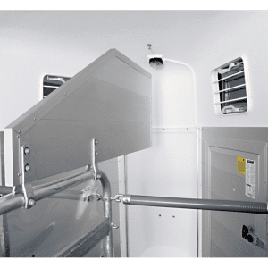 Kopscheidingswand "Alu" op PVC scheidingswand