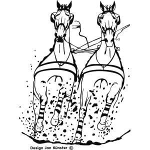 Motief mennen (320x429 mm) antraciet incl. sierlijst