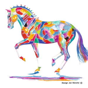 Motief Piaffe (1000 x 950 mm), meerkleurig