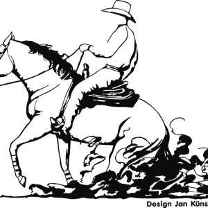 Motief western (390x306 mm) antraciet incl. sierlijst