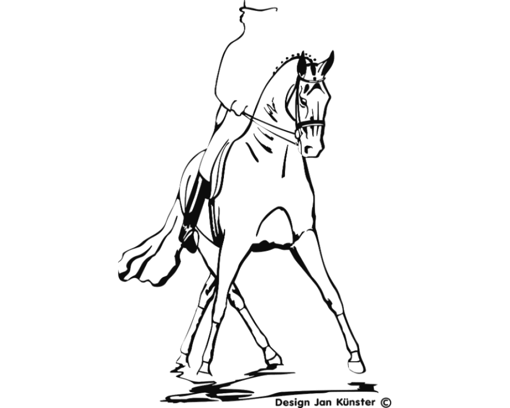 Motief Dressuur (290x434 mm) antraciet incl. sierlijst