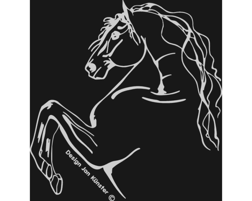 Motief andalusier (847x900 mm) zilver