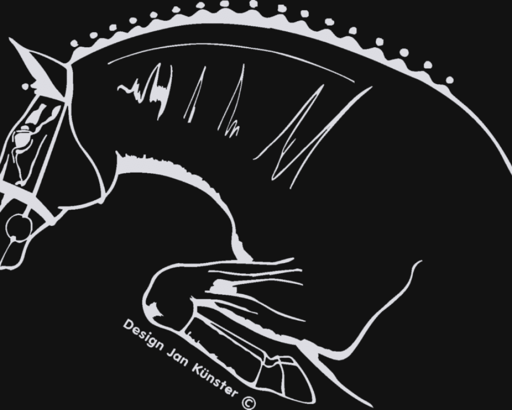 Motief springpaard (1278x900 mm) zilver