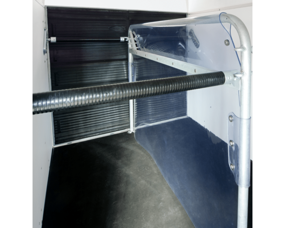 Transparant PVC tussenschot met bovendeel (stokmaat 165 cm).