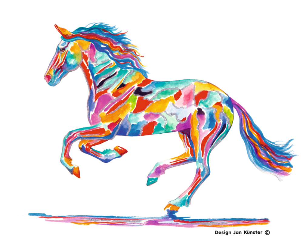 motief gallop meerkleurig