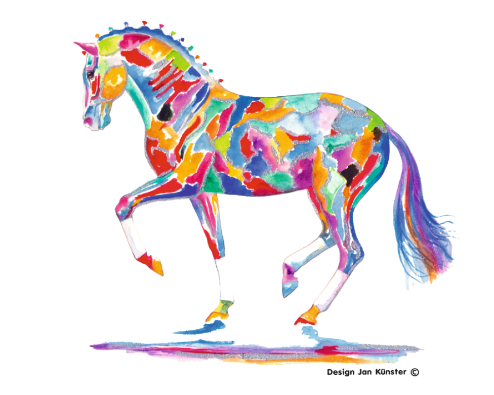 motief piaffe meerkleurig