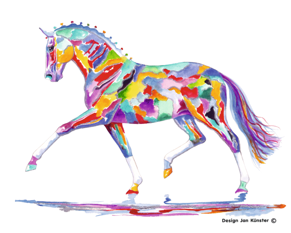 motief sterke draf meerkleurig